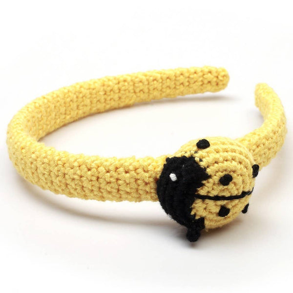 Haarband met lieveheersbeestje - Geel