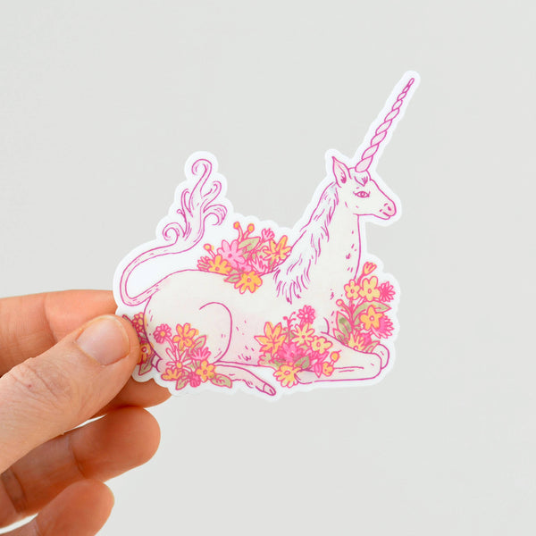 Bloeiende eenhoorn sticker