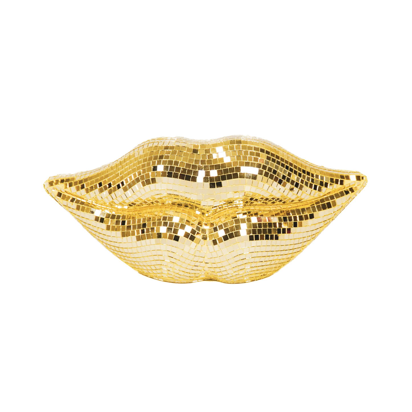 Ornement - Disco - Lèvres - Verre - Or - 29x10x13,5cm