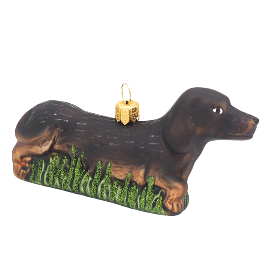 Black Dachshund Christmas Bauble