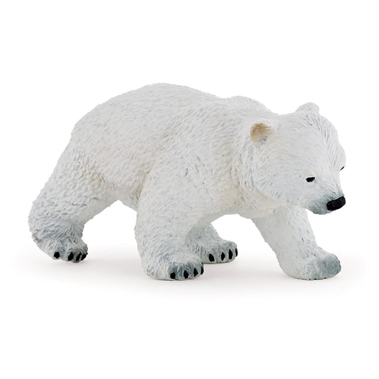 Walking polar bear cub figurine