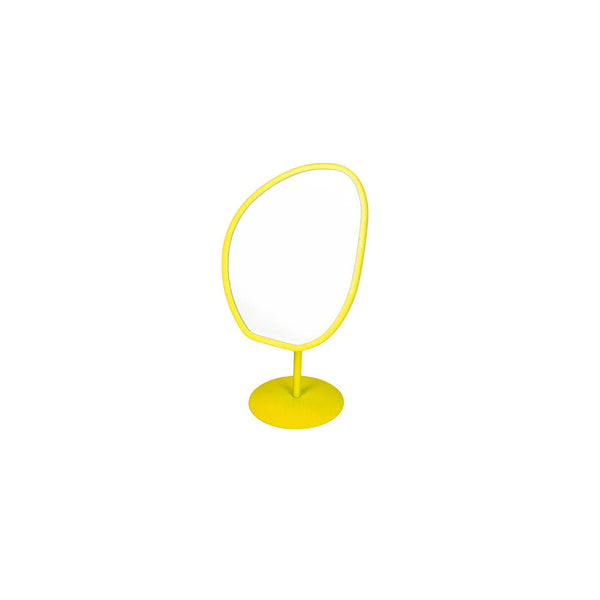 Miroir - Organique - Métal - Jaune Néon - 16,5x12x31,5cm