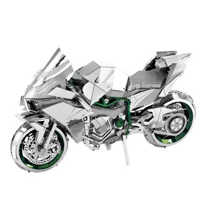 MetalEarth: ICONX - KAWASAKI NINJA 12.19x5.08x7.62cm, maquette 3D en métal avec 2 feuilles, en boîte 13,5x22x2cm, 14+