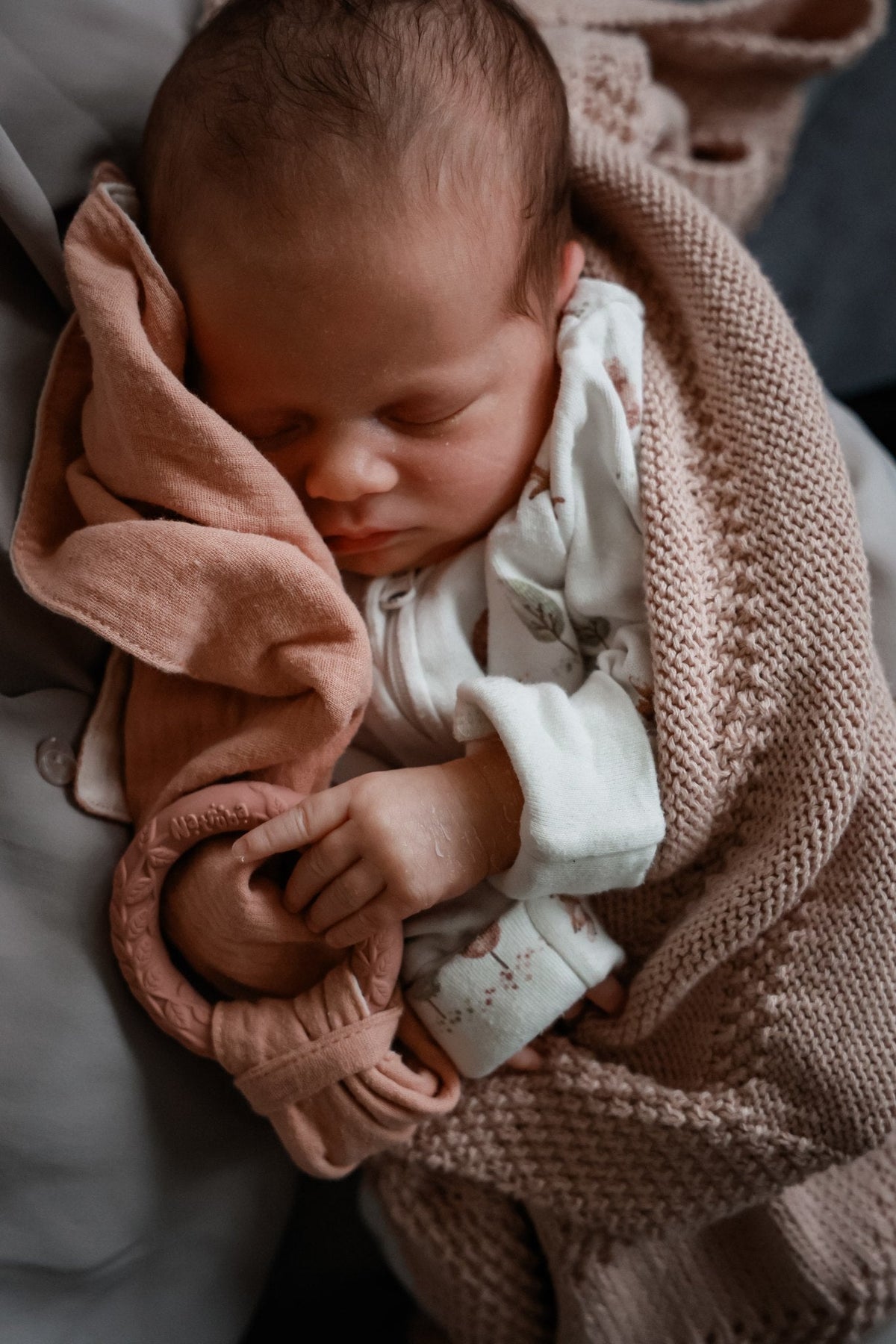 Doudou avec anneau de dentition Rose