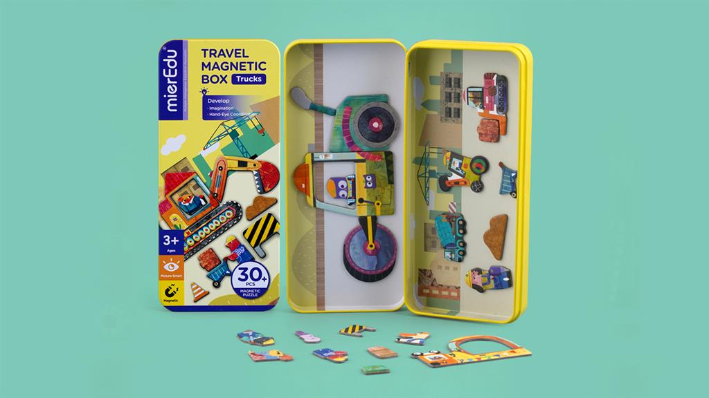 Magnetische puzzeldoos - Vrachtwagens