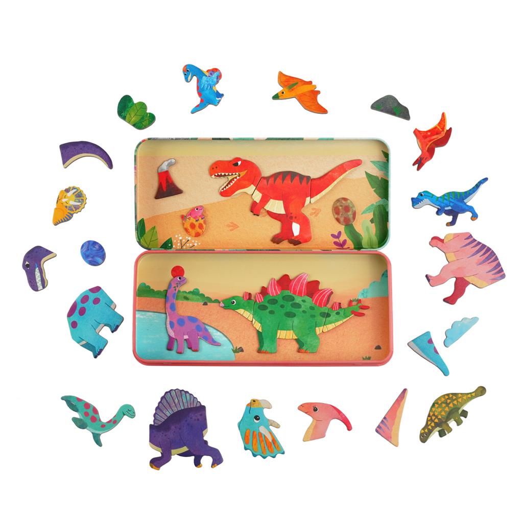 Boîte de Puzzle Magnétique - Le Pays des Dinosaures