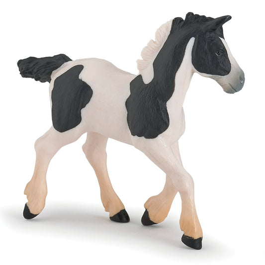 Black and white Tobiano Foal Figurine