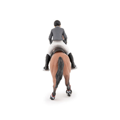Figurine Cheval de concours et son cavalier Papo - cheval