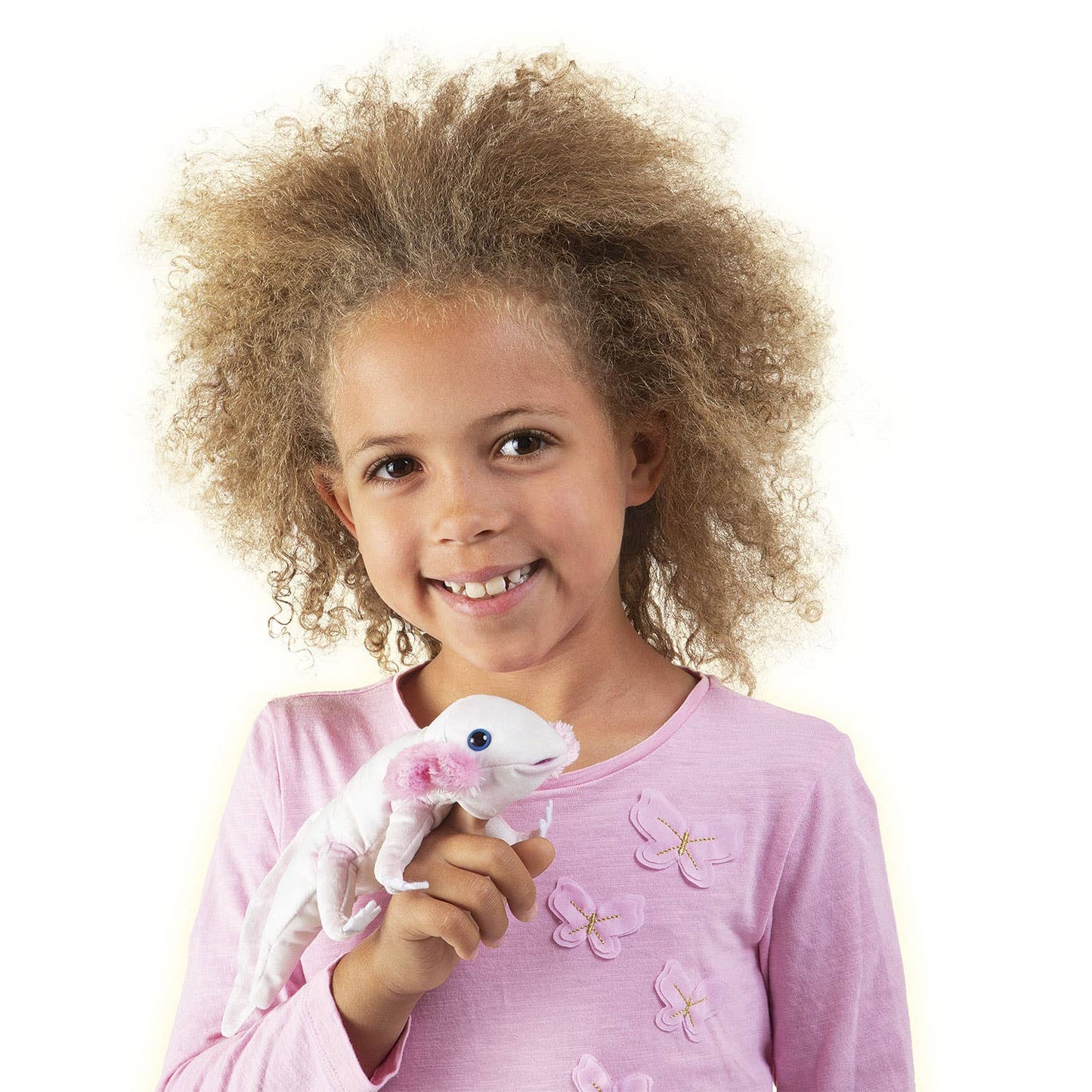 Marionnette à doigt Axolotl Blanc Folkmanis réaliste