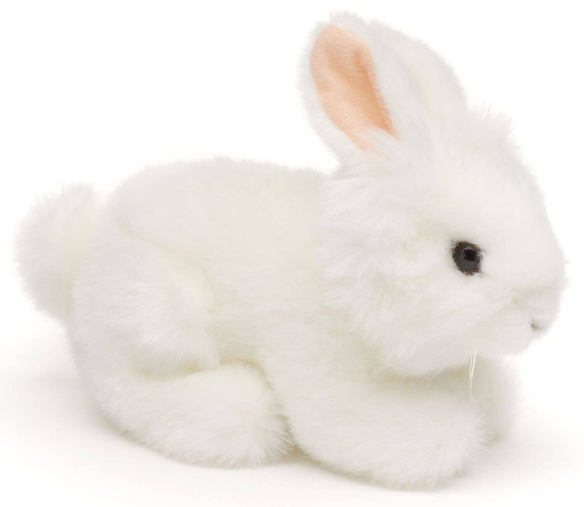 Peluche Lapin Angora Blanc Couché