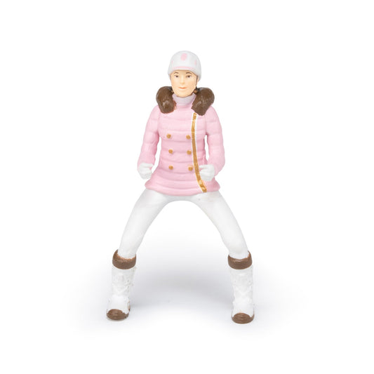 Fashionable winter rider figurine