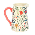 Cream Folk Floral Pitcher