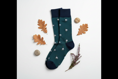 Chaussettes Canard en Coton Bio Vertes Sans Couture