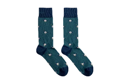 Chaussettes Canard en Coton Bio Vertes Sans Couture