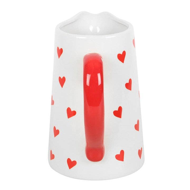 Ceramic Carafe with Heart Print