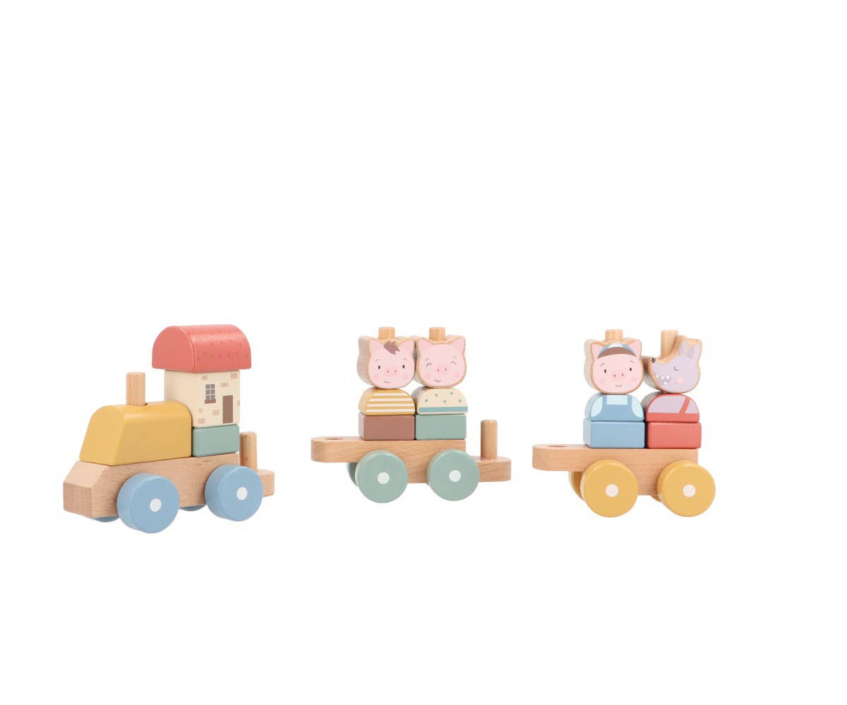 Train en Bois Les Trois Petits Cochons