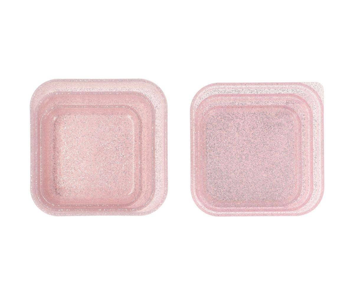 3 sprankelende roze glitter lunchboxen