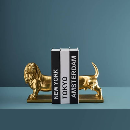 S/2 Serre-livres Teckel, Or 27,5 x 14 x 20 cm