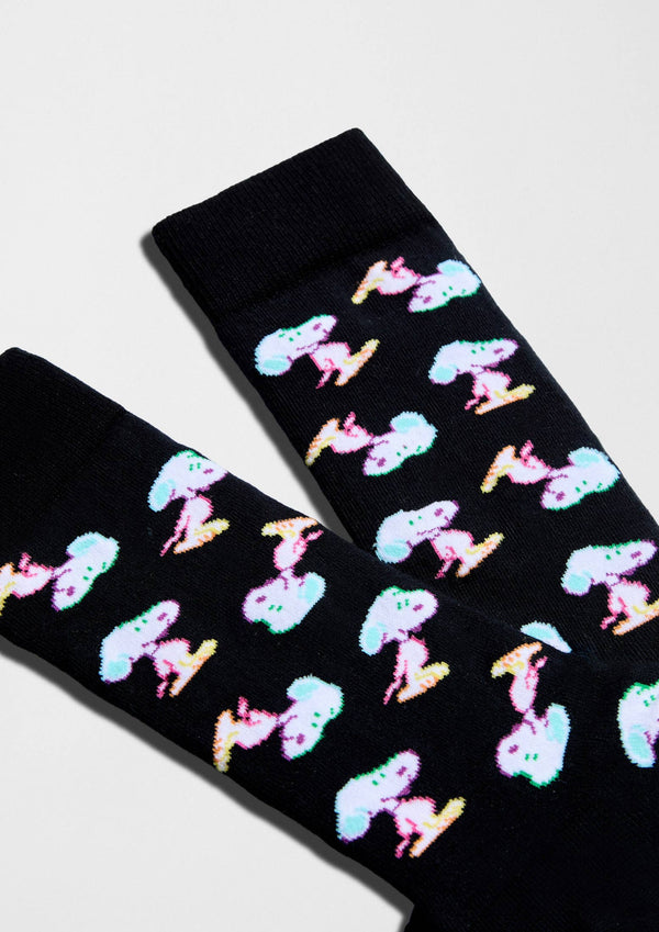 BeSnoopy Néon - Chaussettes coton biologique: Noir / 41/46