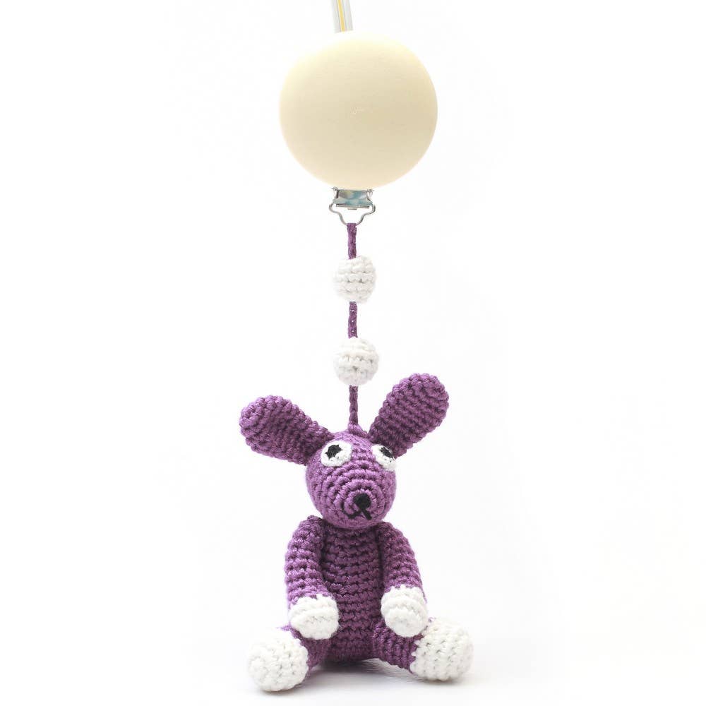 Accroche Poussette Lapin - Violet Foncé