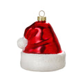 Santa Hat Glass Christmas Ornament, 8.5 cm