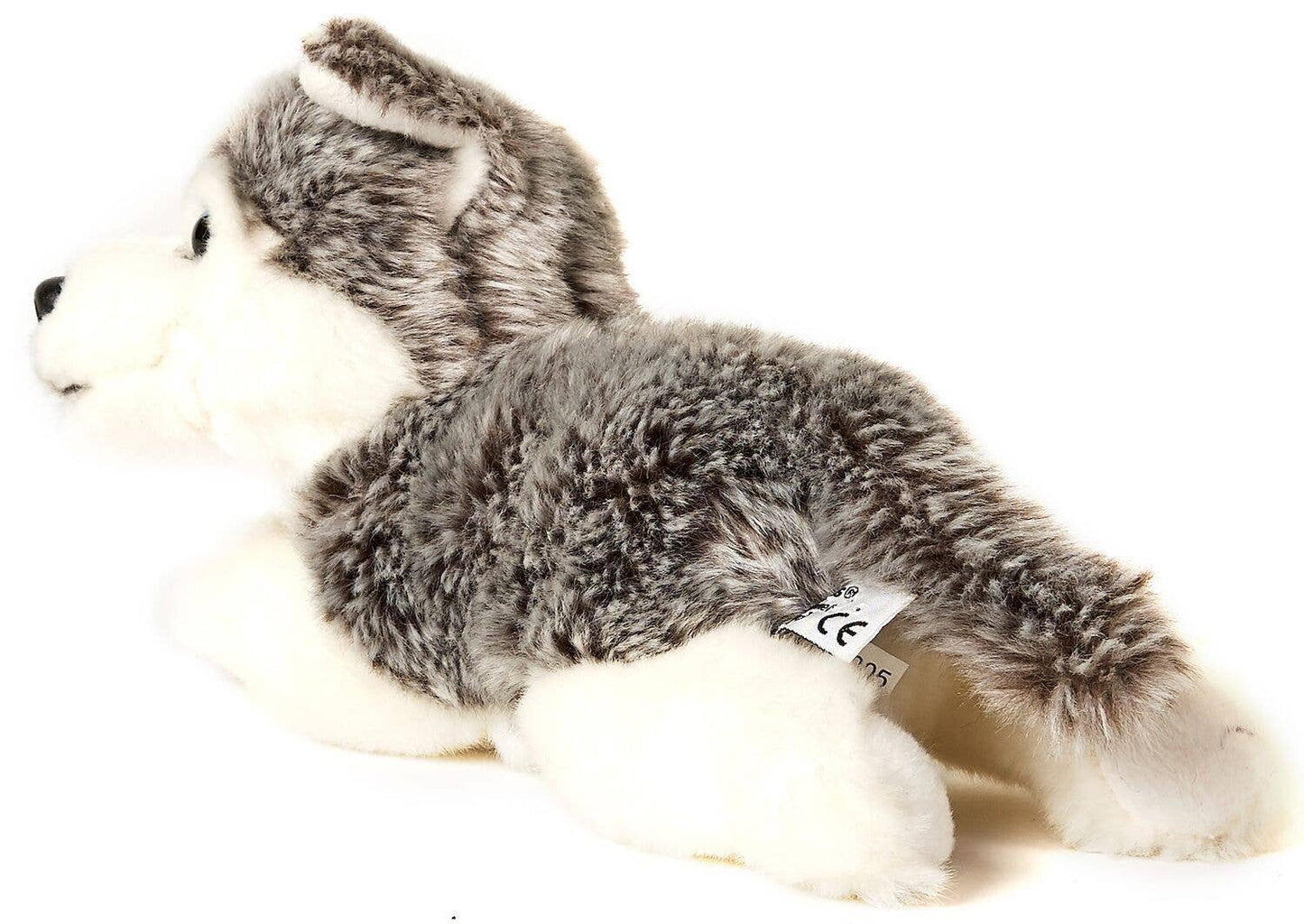 Peluche Chiot husky couché gris Uni Toys