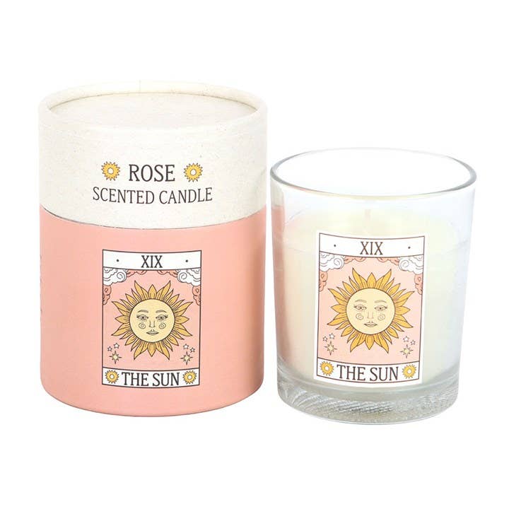 Rose Candle Vintage Tarot Card Sun