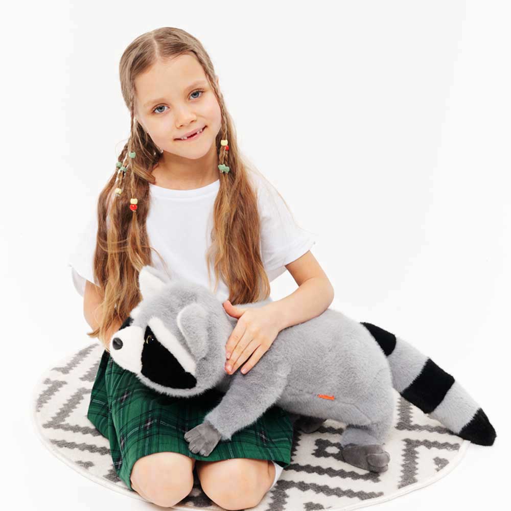 Ultra-soft raccoon plush toy (58 cm) - From birth
