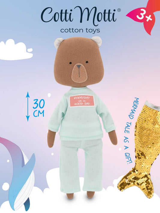 Oscar the Teddy Bear: Mermaid Tail and Clothes Set - 29 cm