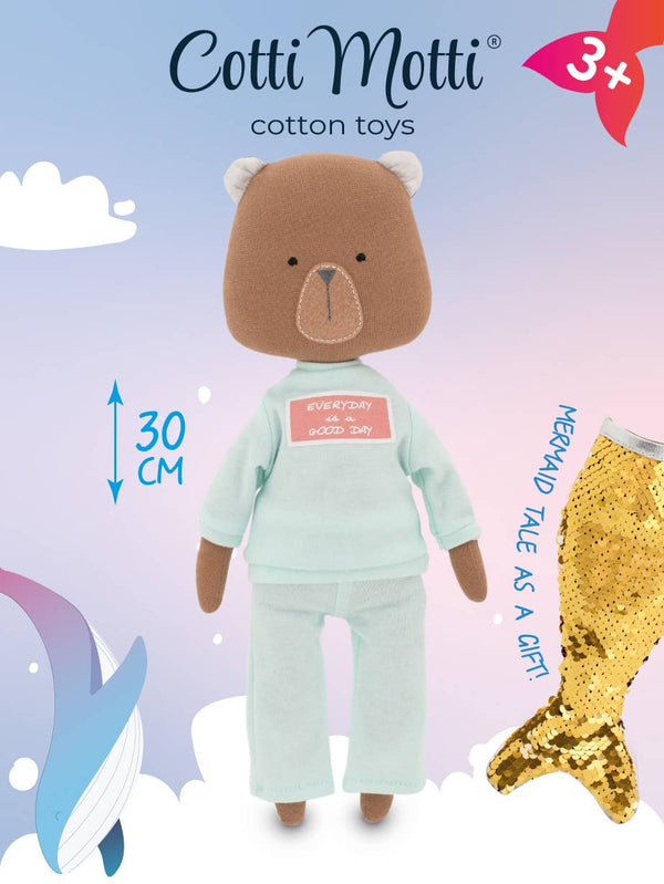 Oscar de Teddybeer: Set met zeemeerminstaart en kleding - 29 cm