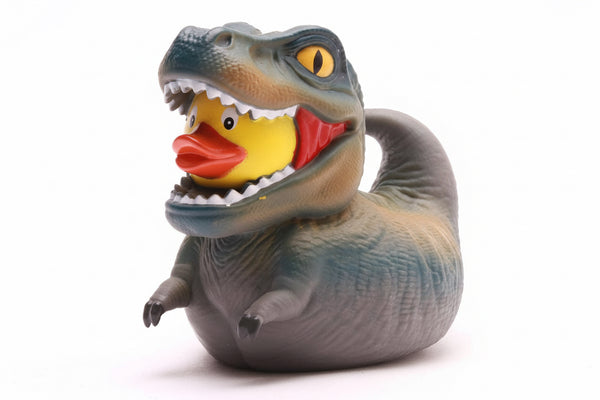 Grijze dinosaurus eend T-Rex