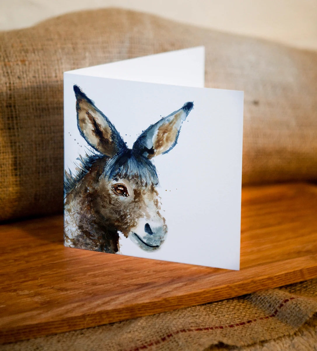 Watercolor Donkey Greeting Card