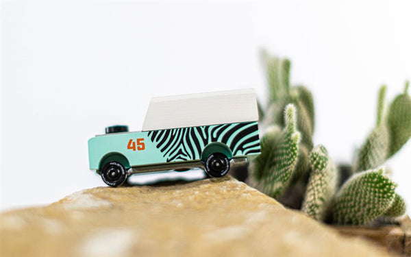 Candycar World Houten Auto - Mini Zebra Drifter
