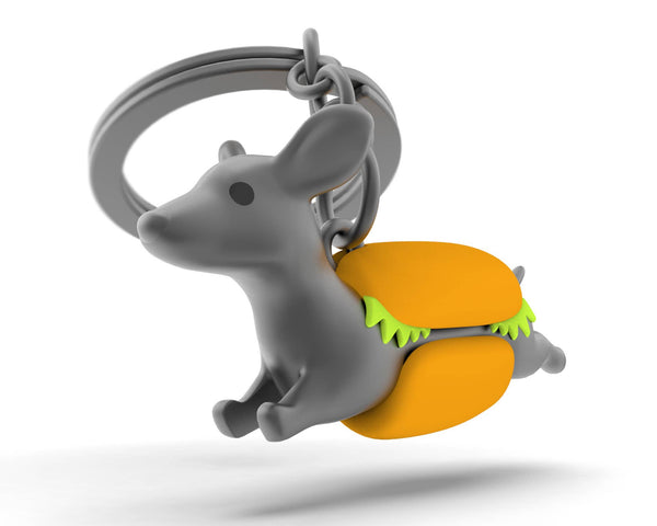 Hotdog Teckel sleutelhanger