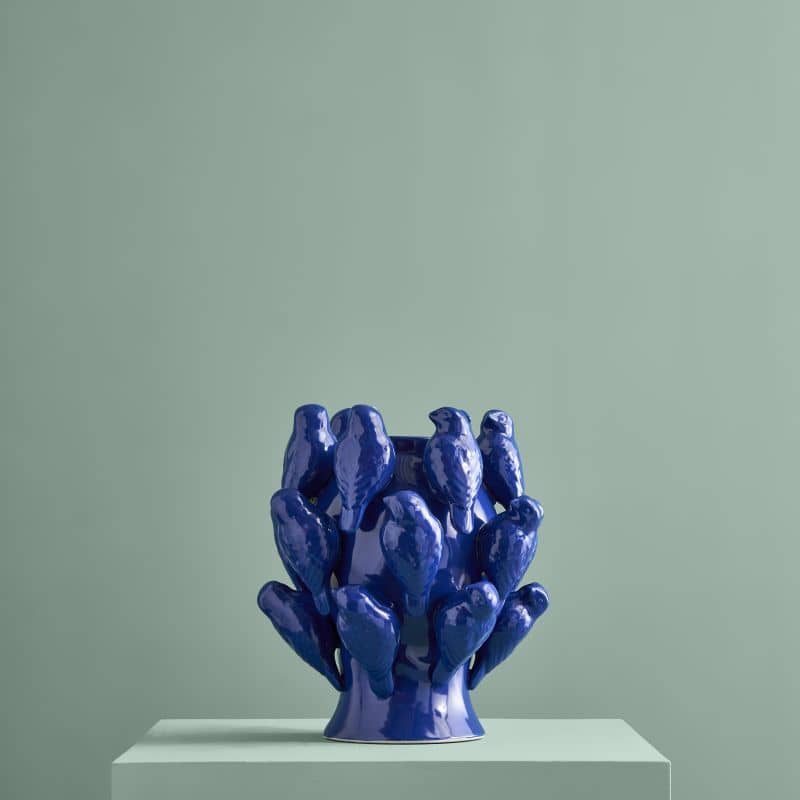 Vase M. Oisillon bleu cobalt