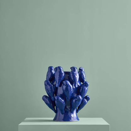 Vase M. Oisillon bleu cobalt