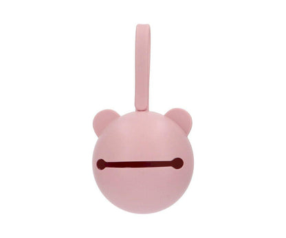 Porte-sucette en silicone Ours rose