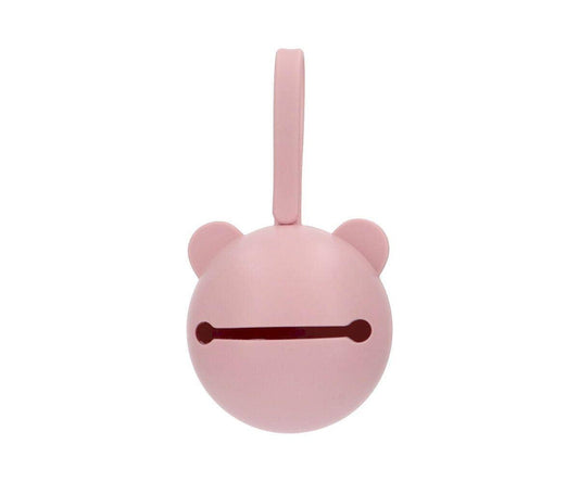 Porte-sucette en silicone Ours rose