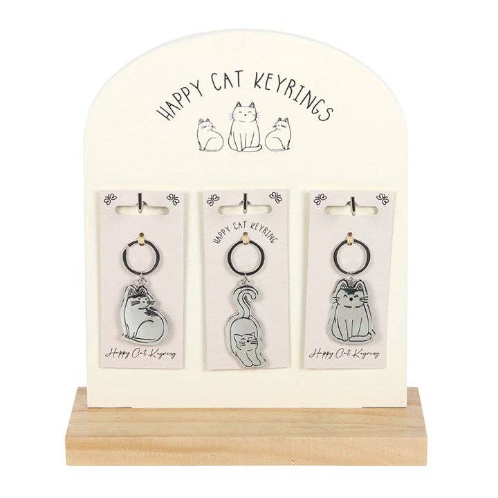 Sleutelhanger met blije kat