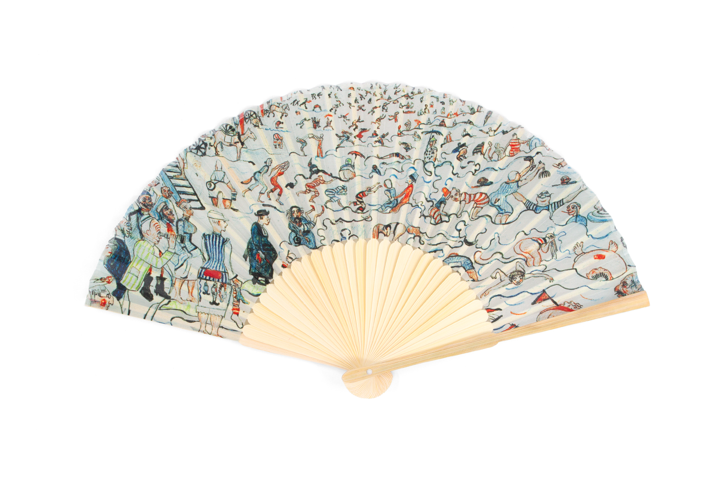 Éventail à main, James Ensor Les Bains à Ostende