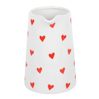 Ceramic Carafe with Heart Print