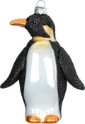 Weihnachtsanhänger Kaiserpinguin aus Glas, 11 cm