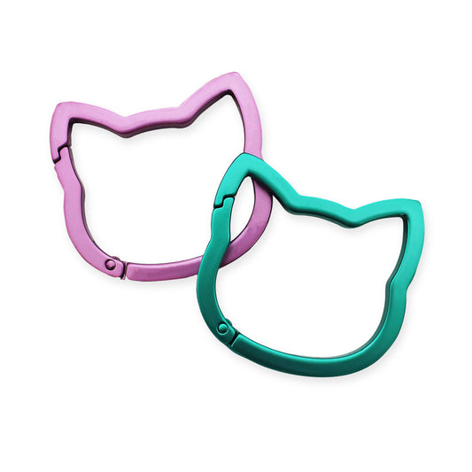 Set roze en turquoise kattenkarabijnhaken