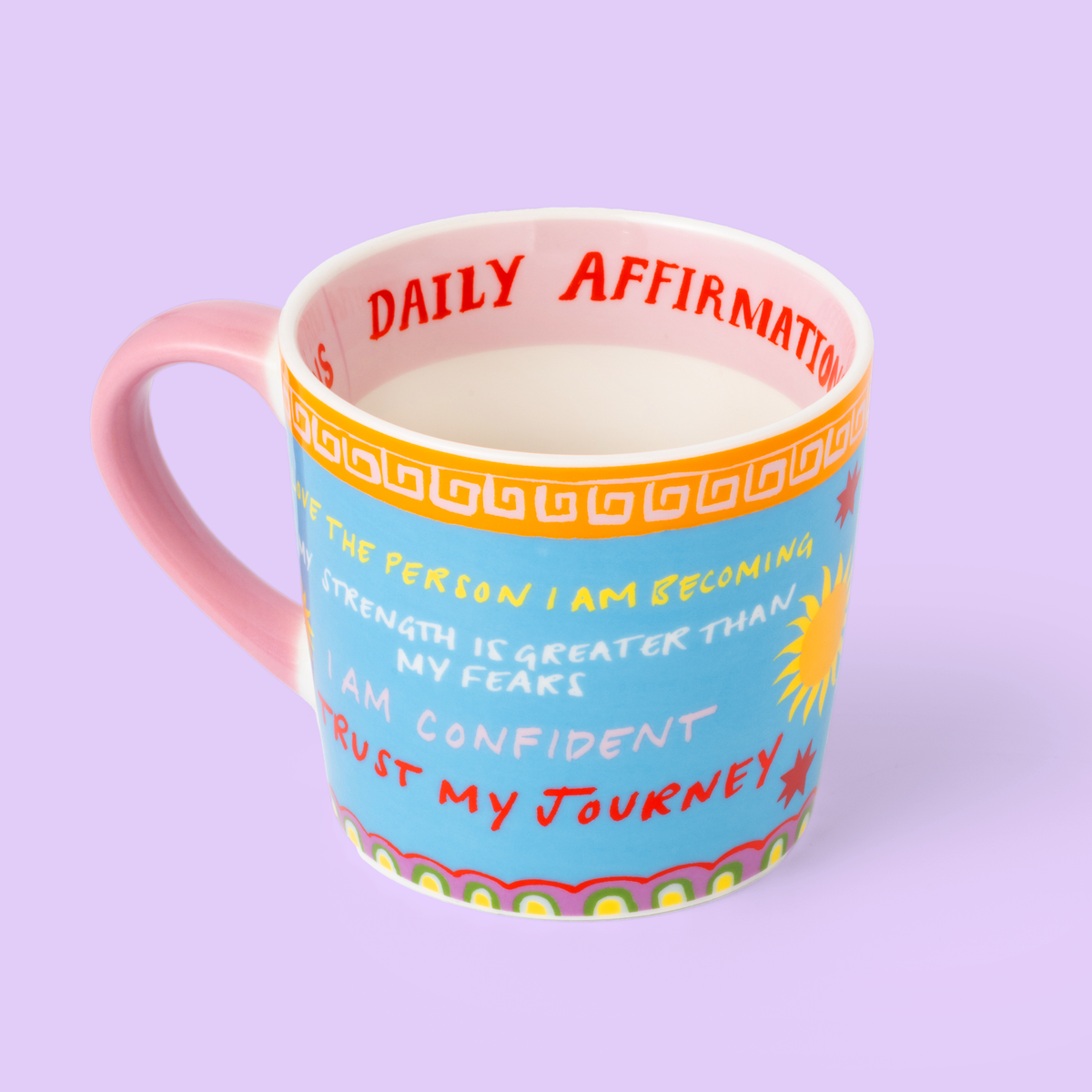Mok met dagelijkse affirmaties