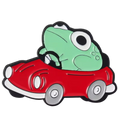 Pin's Grenouille dans Cabriolet Rouge