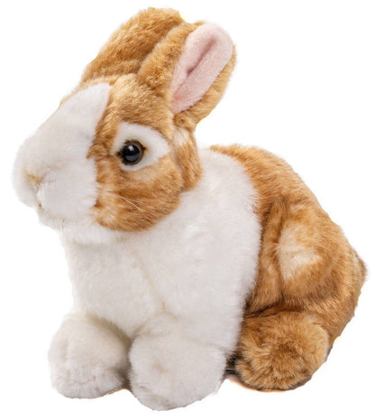 Peluche Lapin assis (marron-blanc)