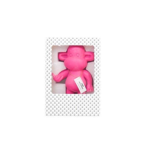 Ornement - Figurine Singe Hang Loose 'La Légende' - Polyrésine - Rose - 20,5x13,5x35cm