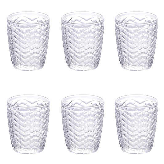 TWIST SET 6 WATER GLASSES TRANSPARENT COLOR  295ML - 5900635