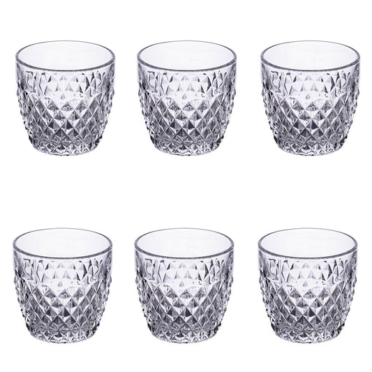 DIAMOND BALLOOM SET6 GLASSES TRANSP 350 ML - 5917070
