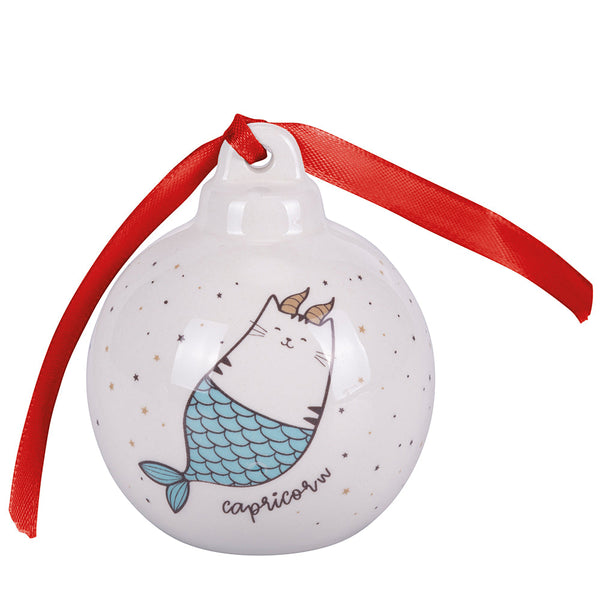 Ceramic Christmas Ball, Oroscocats Capricorn